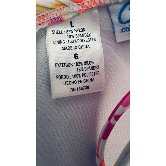 2/$30 NWT California Waves L Floral Halter Bikini Top Padded Double Tie Back - Picture 3 of 14